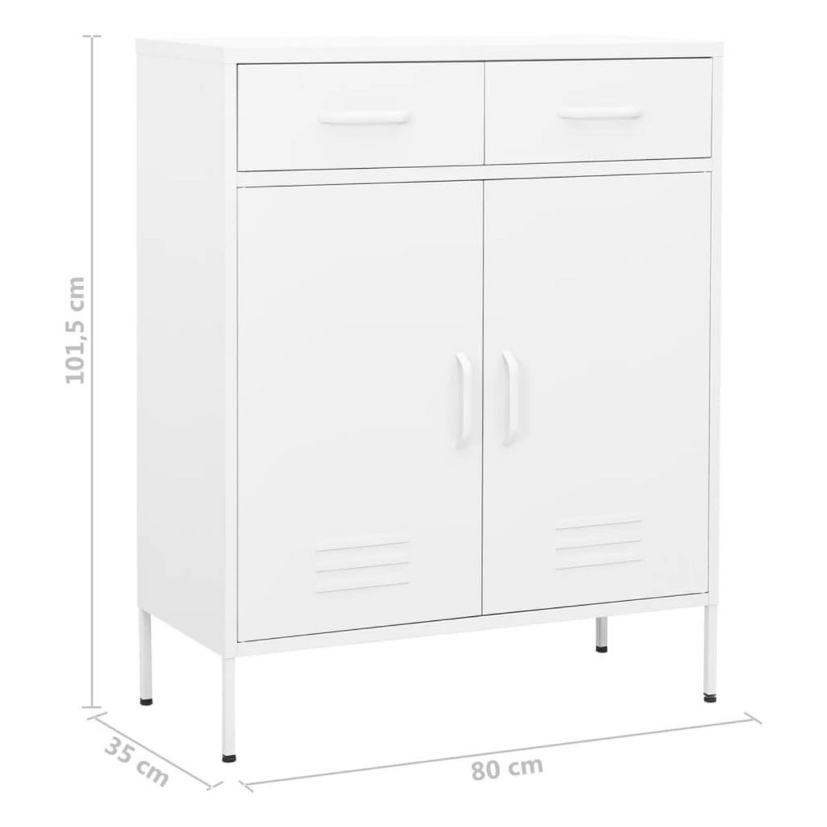 VIDAXL Armoire de rangement Blanc 80x35x101,5 cm Acier