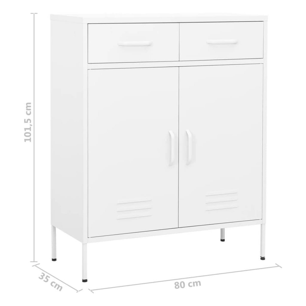 VIDAXL Armoire de rangement Blanc 80x35x101,5 cm Acier