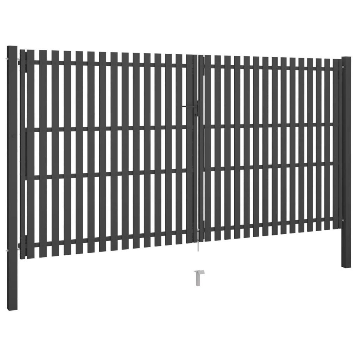 VIDAXL Portail de cloture de jardin Acier 4x2,5 m Anthracite