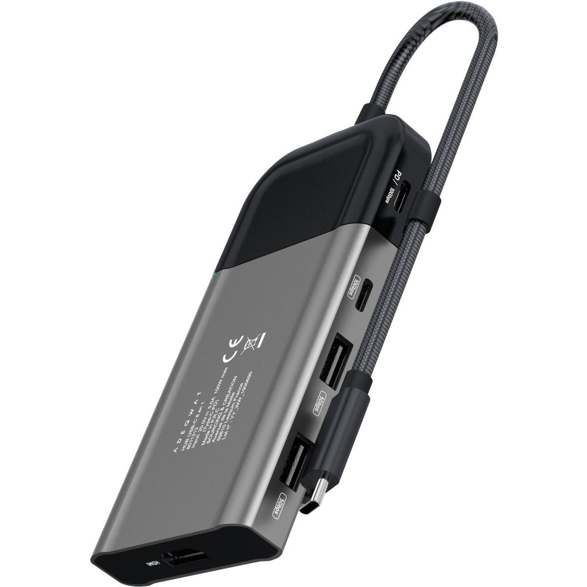 ADEQWAT Hub USB C USB-C / multiports 8 en 1