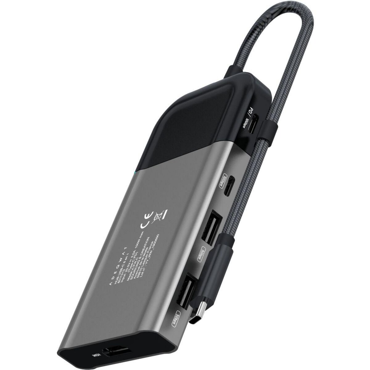 ADEQWAT Hub USB C USB-C / multiports 8 en 1
