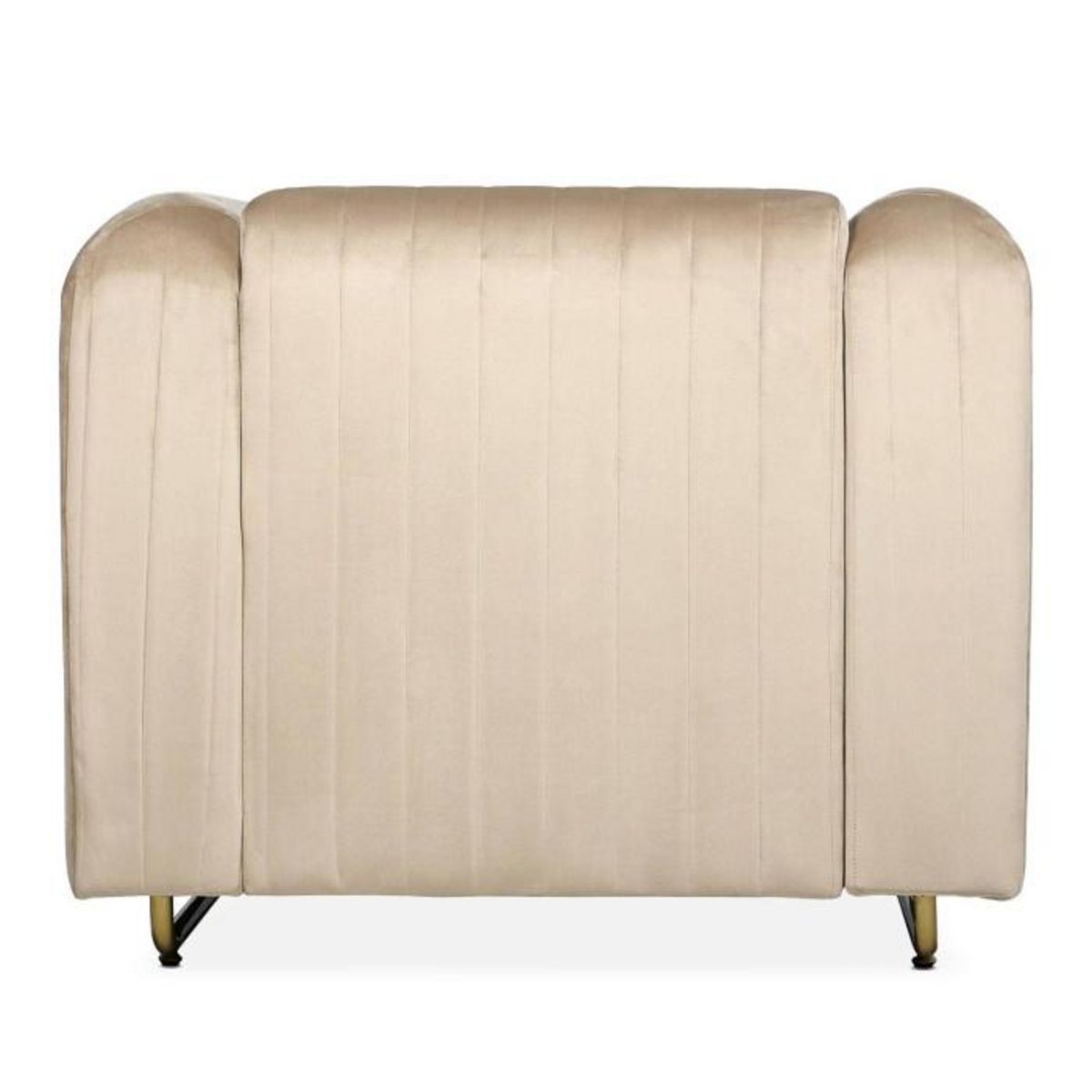 Paris Prix Fauteuil Art Déco en Velours  Wardde  93cm Taupe Clair