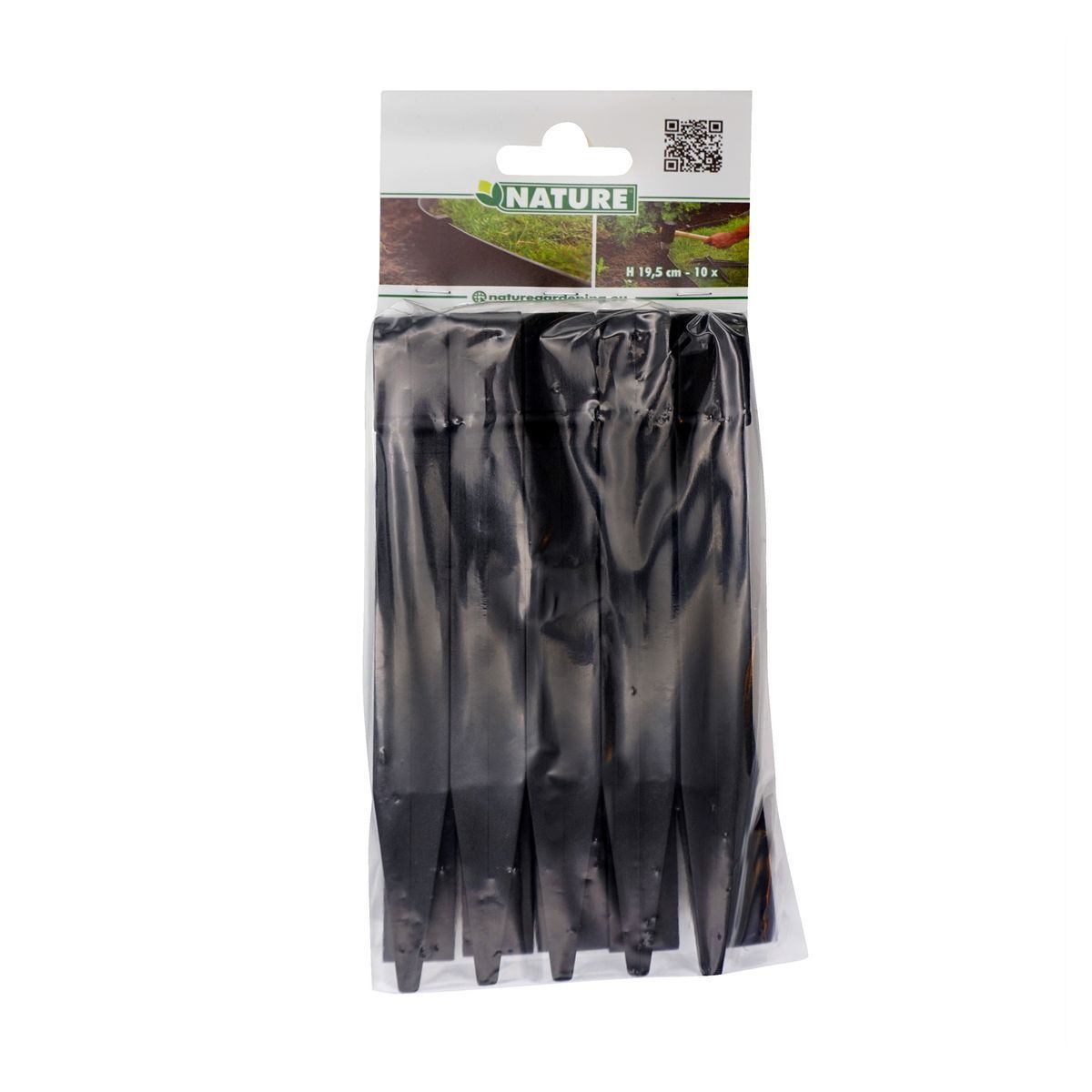 Nature Ancres pour bordure de jardin - PP, noir x10