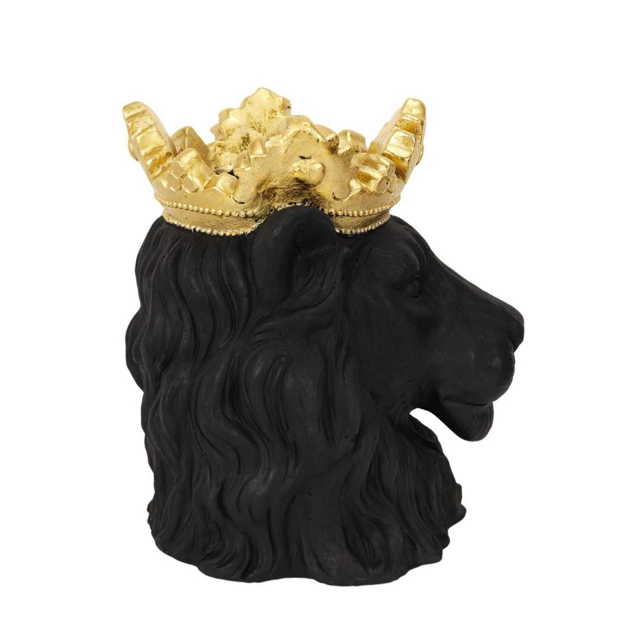 Voir la diapositive 3 : The Home Deco Factory Cache-Pot Tête de Lion  Couronne  39cm Noir