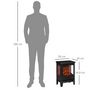 Voir la diapositive 3 : HOMCOM Cheminée électrique poêle style néo-rétro 1000-2000 W simulation flammes LED luminosité réglable acier ABS noir