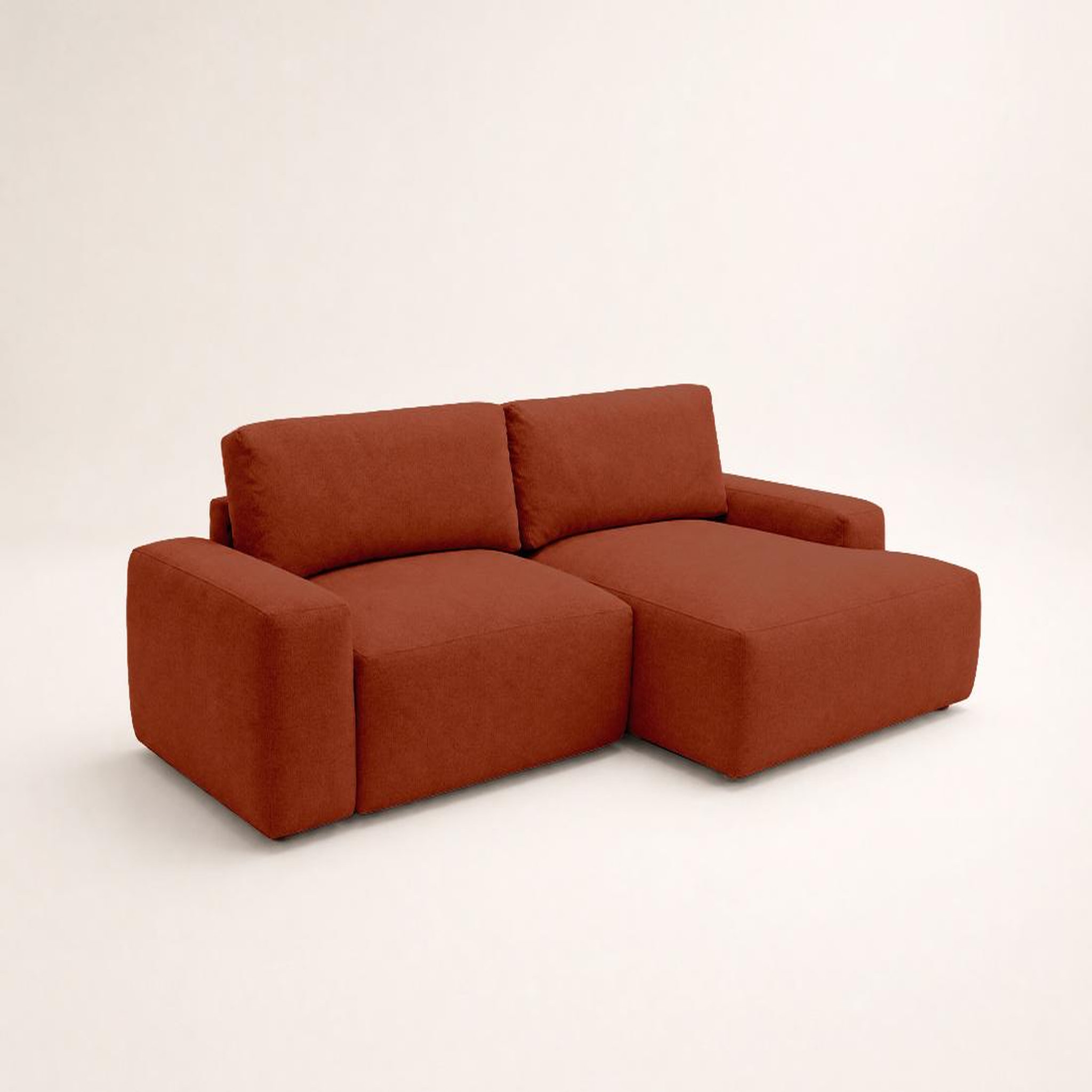 Voir la diapositive 3 : BEST MOBILIER Tama - canapé d'angle droit 4 places convertible avec coffre en tissu