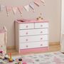 Voir la diapositive 2 : IDIMEX Commode en pin RONDO, 2+3 tiroirs