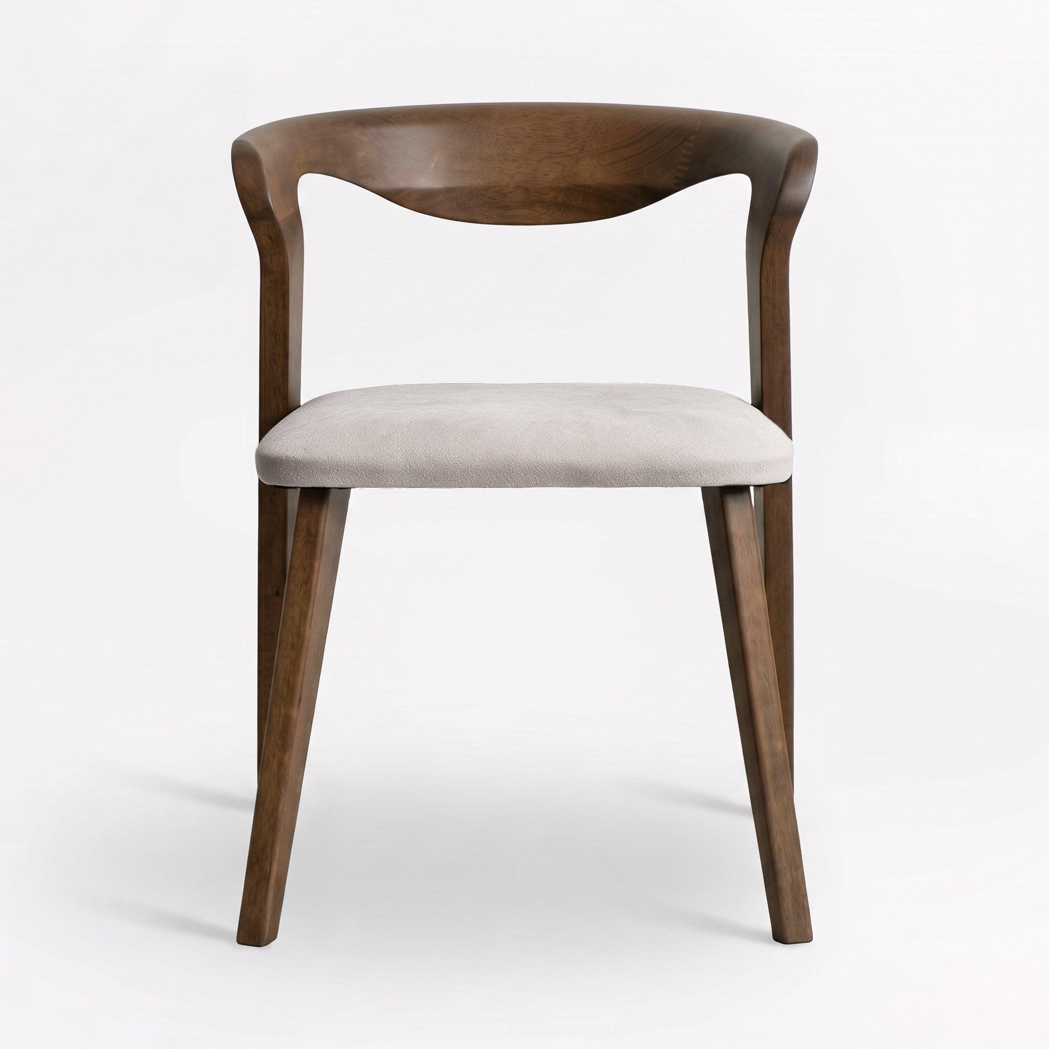 Voir la diapositive 5 : MAISON PAVANE Chaise en bois d'hévéa marron et tissu beige-vega