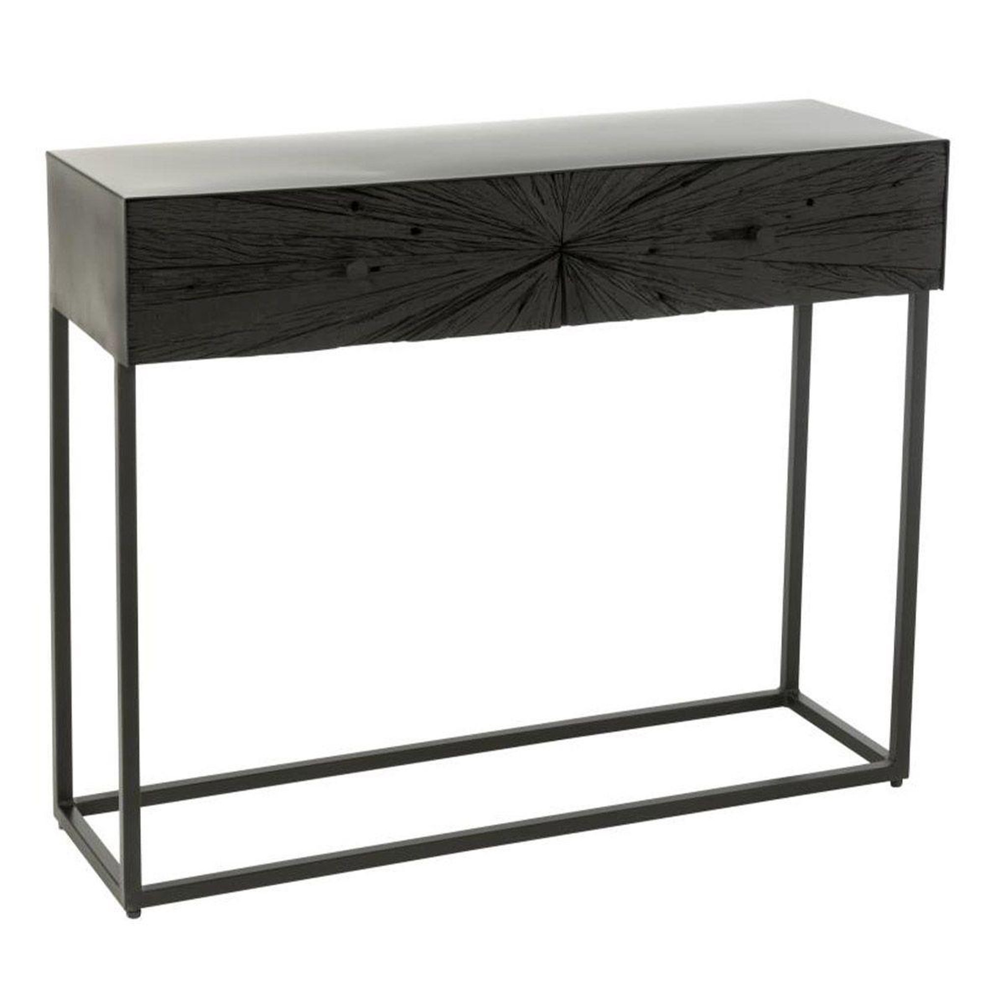 Voir la diapositive 1 : J-LINE Console 2 tiroirs en bois  shanil  100cm noir