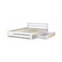 Voir la diapositive 1 : HomeStyle4U Lit Double en Bois Blanc 140x200 avec tiroir de lit et sommier a lattes