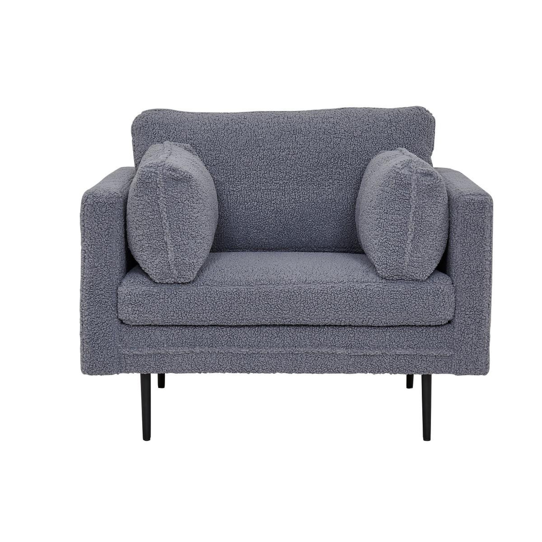 Voir la diapositive 2 : Paris Prix Fauteuil design bouclette  boom  110cm gris foncé
