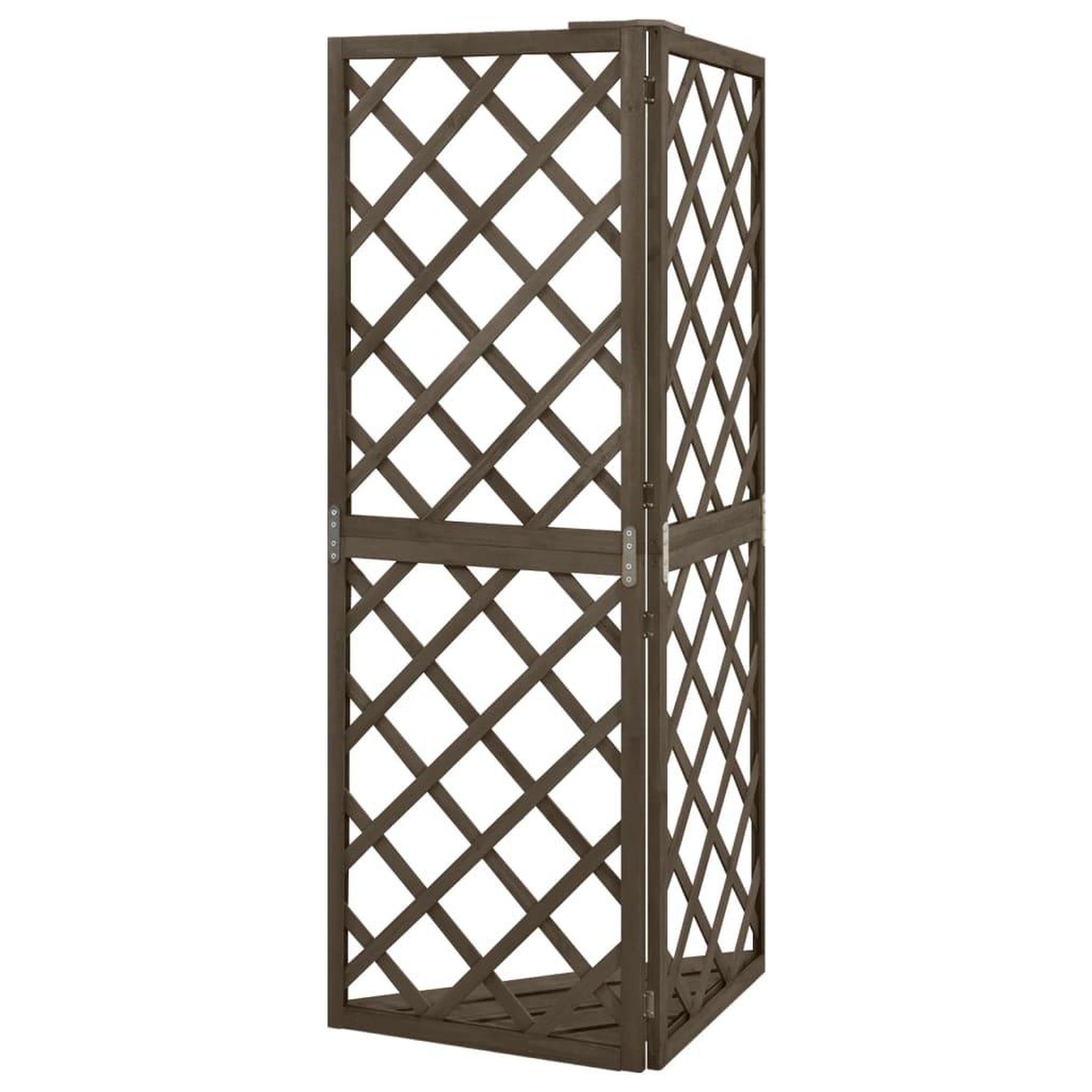 Voir la diapositive 4 : VIDAXL Treillis d'angle Gris 50x50x145 cm Bois de sapin massif