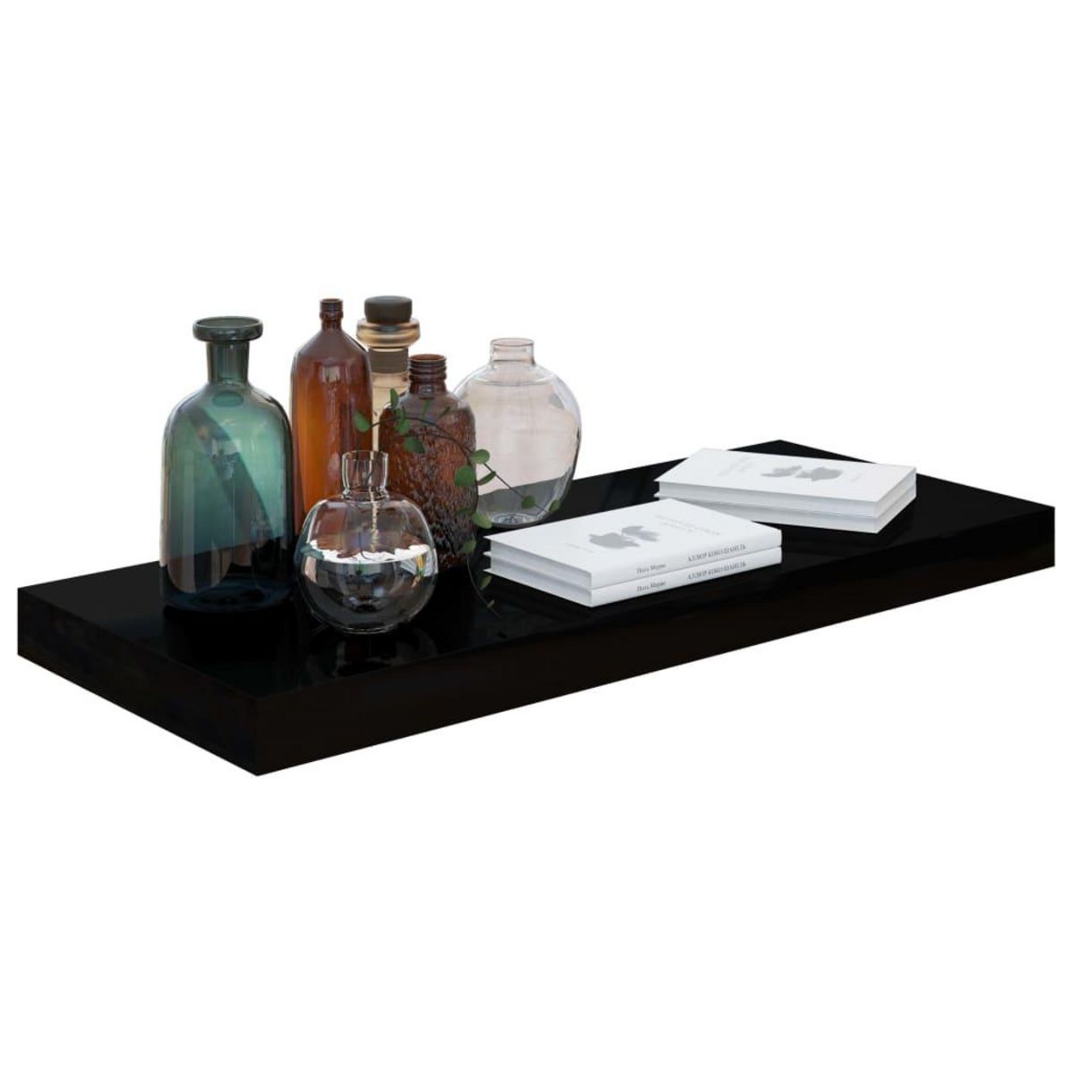 VIDAXL Etagere murale flottante Noir brillant 60x23,5x3,8 cm MDF