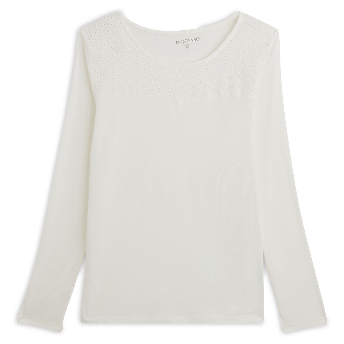 IN EXTENSO T-shirt manches longues écru avec broderie femme