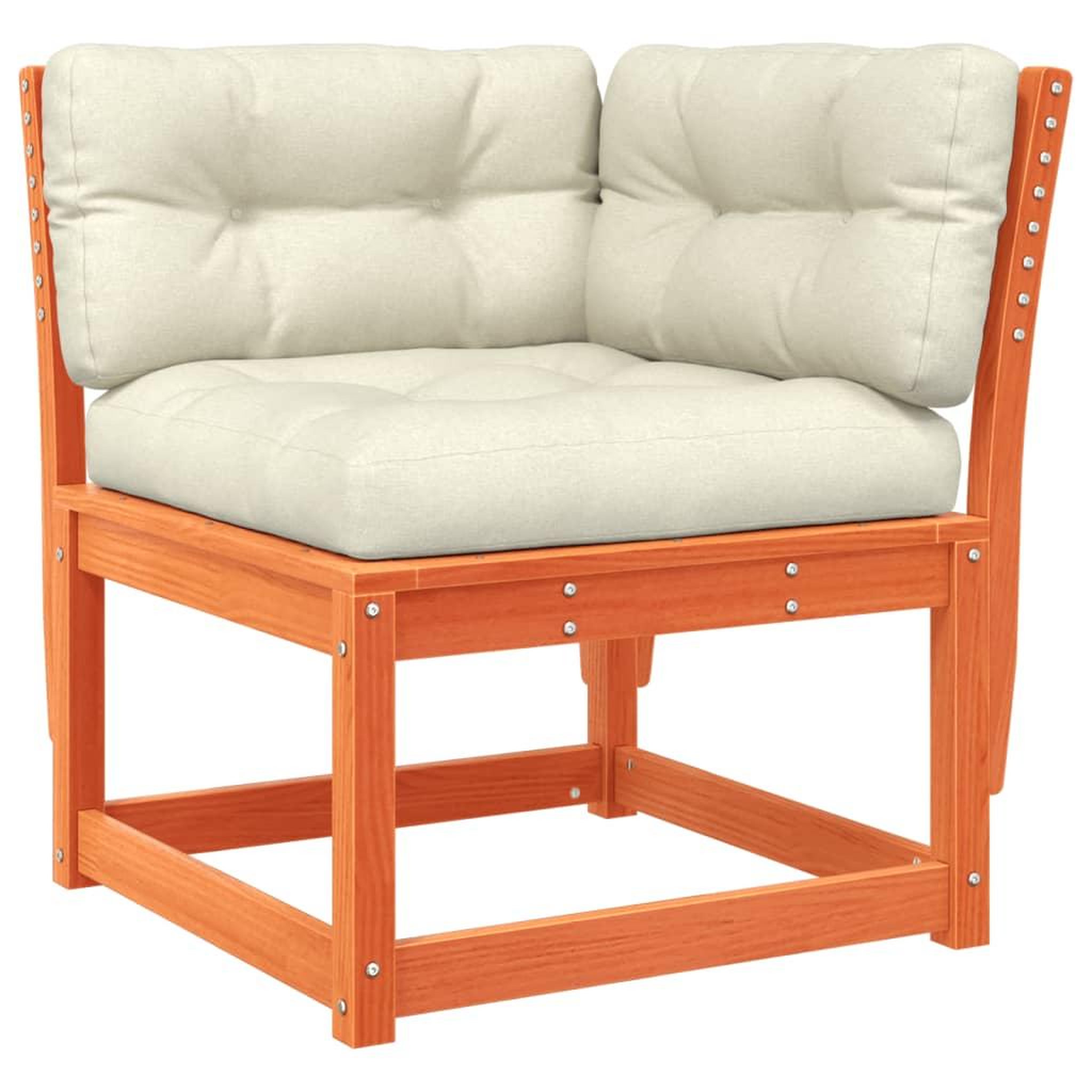 Voir la diapositive 5 : VIDAXL Salon de jardin 5 pcs avec coussins cire marron bois pin massif