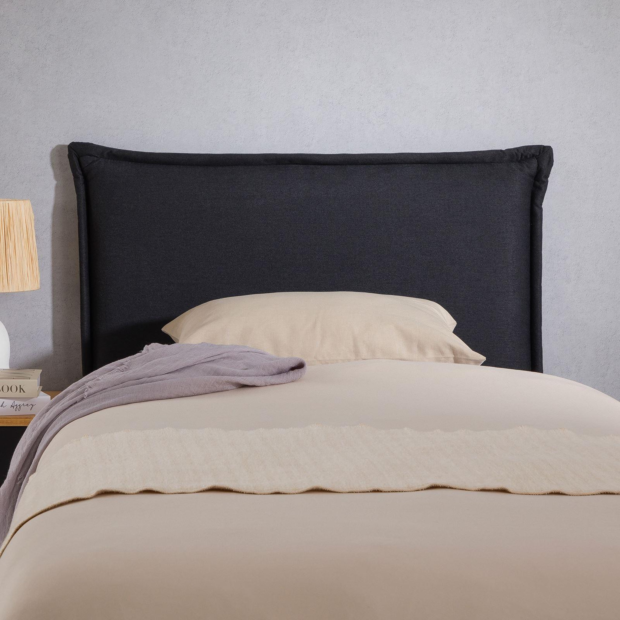 Voir la diapositive 3 : IDIMEX Tête de lit nerina 90 sur pieds, en tissu