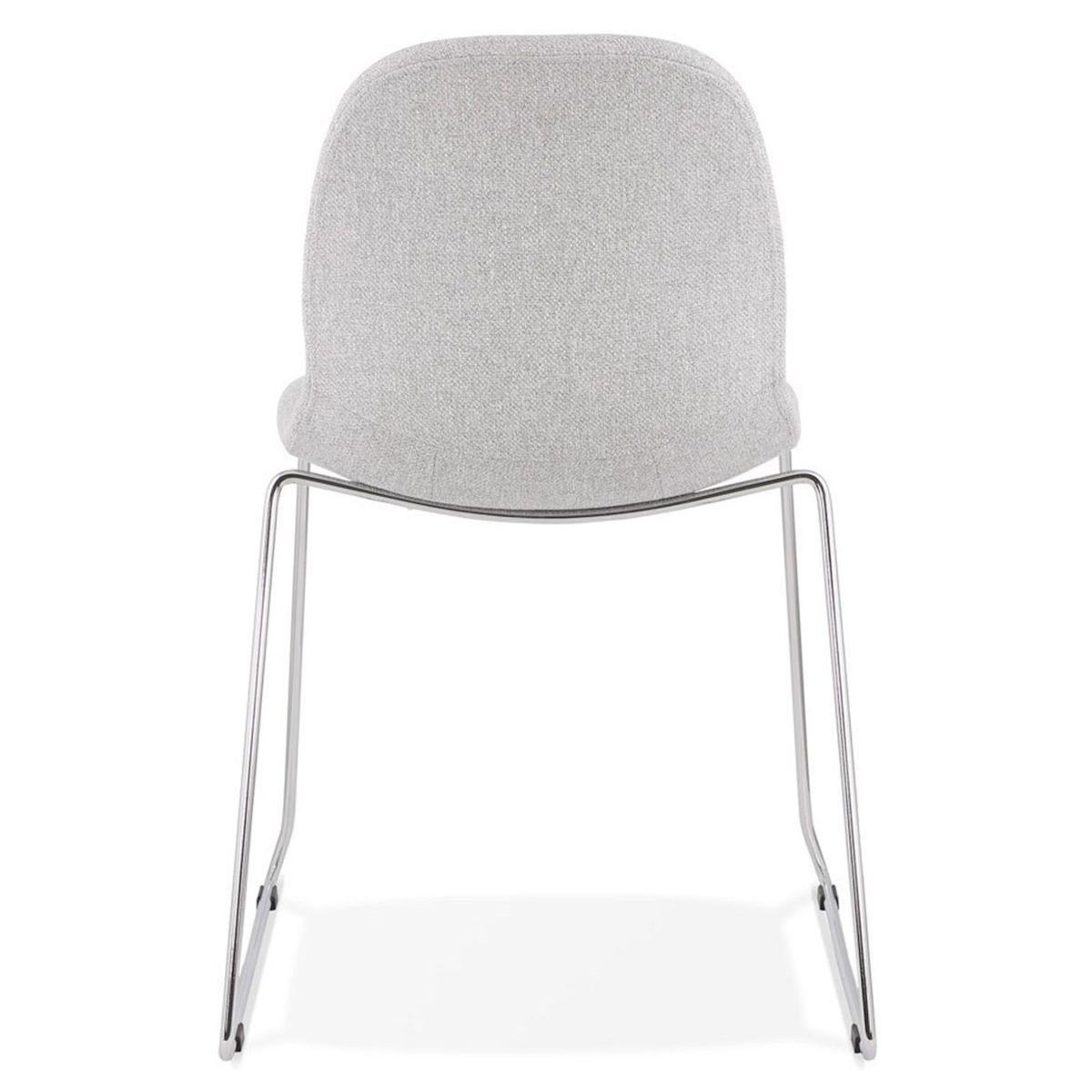 Paris Prix Chaise Design en Tissu  Sluna  85cm Gris & Chromé