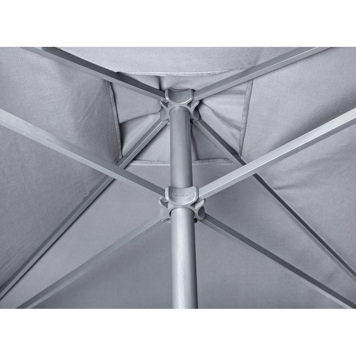 EZPELETA Parasol droit 250x250cm en aluminium gris anthracite EOLO