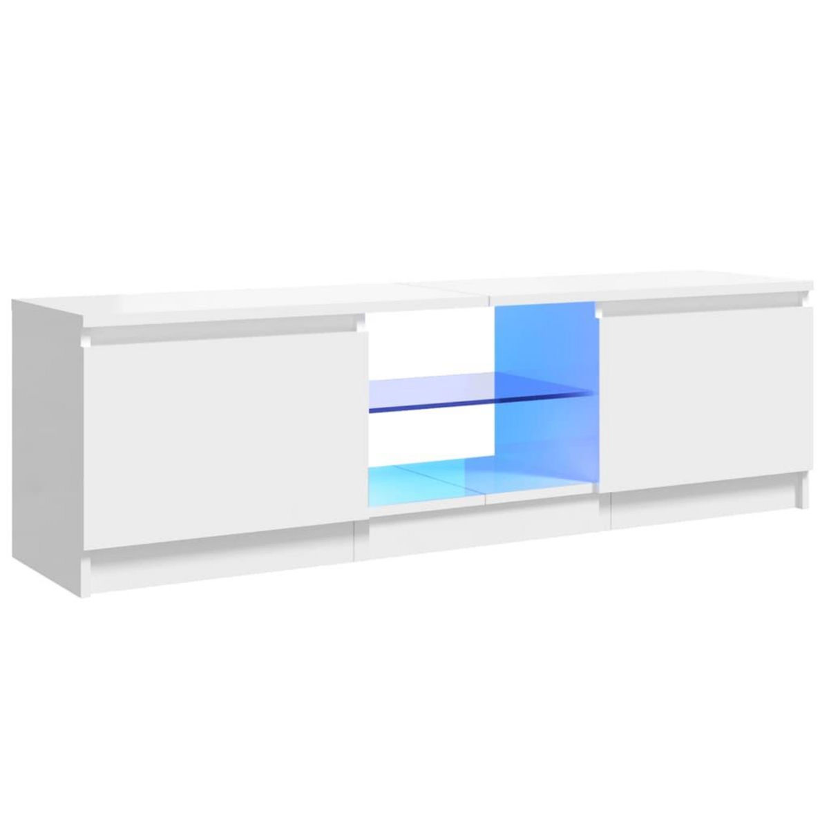 VIDAXL Meuble TV avec lumieres LED blanc brillant 120x30x35,5 cm