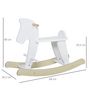 Voir la diapositive 3 : HOMCOM Cheval à bascule en bois - jeu à bascule bois - poignées repose-pied butées - MDF contreplaqué blanc bois naturel