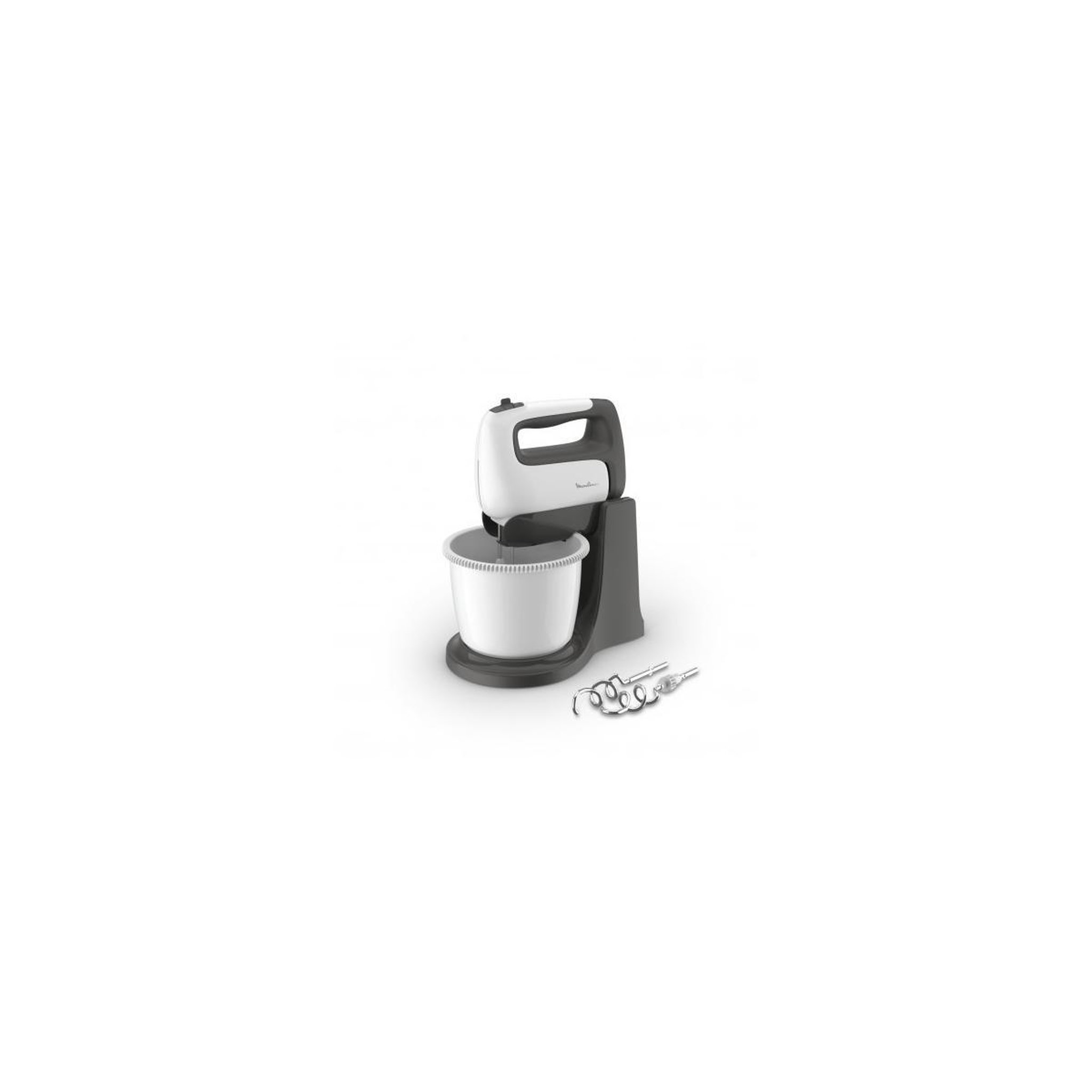 Voir la diapositive 2 : MOULINEX Robot pâtissier Moulinex blanc/gris 2,5L 500W