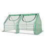 Voir la diapositive 1 : OUTSUNNY Mini serre de jardin serre à tomates double bâche 180L x 90l x 90H cm acier PE PVC 2 fenêtres avec zip enroulables vert