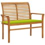 Voir la diapositive 1 : VIDAXL Banc de jardin avec coussin vert vif 112 cm Bois de teck massif