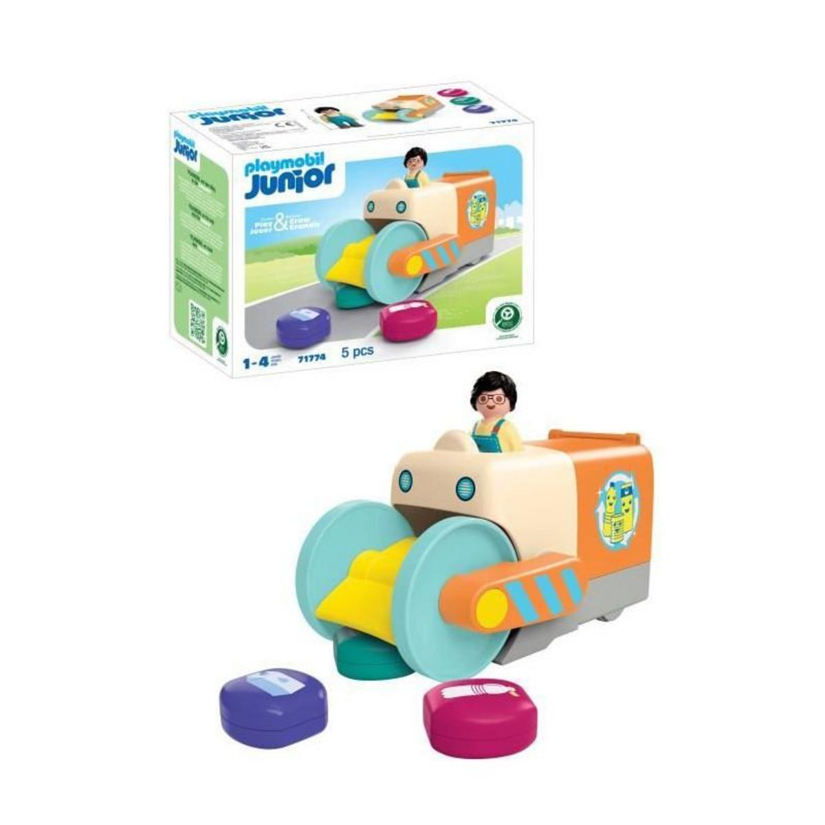 PLAYMOBIL Playmobil 71774 Camion de collecte de déchets, Playmobil junior, 5 pieces, Des 12 mois