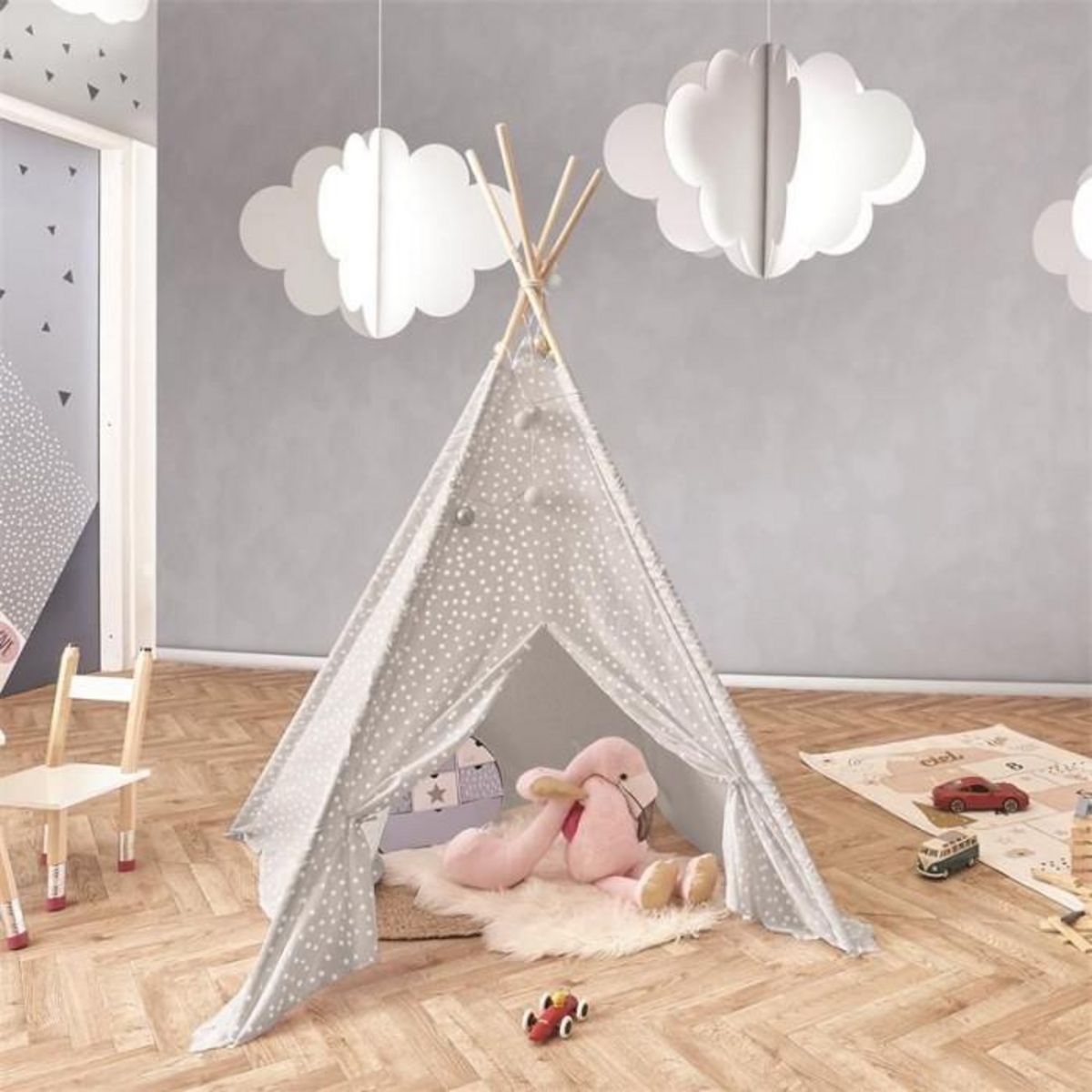 Paris Prix Tipi Enfant Déco  Rêves  160cm Gris