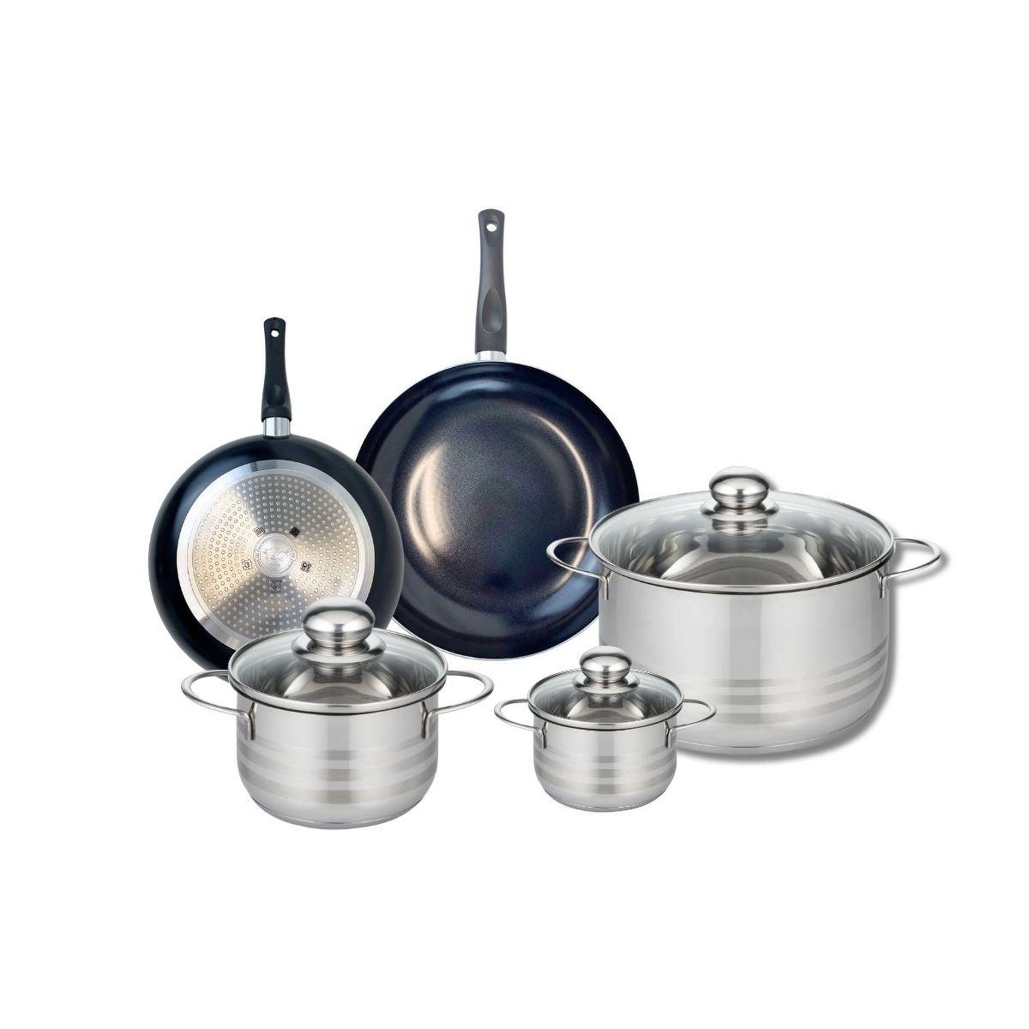 ELO Ensemble de 2 poêles de cuisson 20 et 24 cm et 3 faitouts 12, 16 et 24 cm elo prima brillant