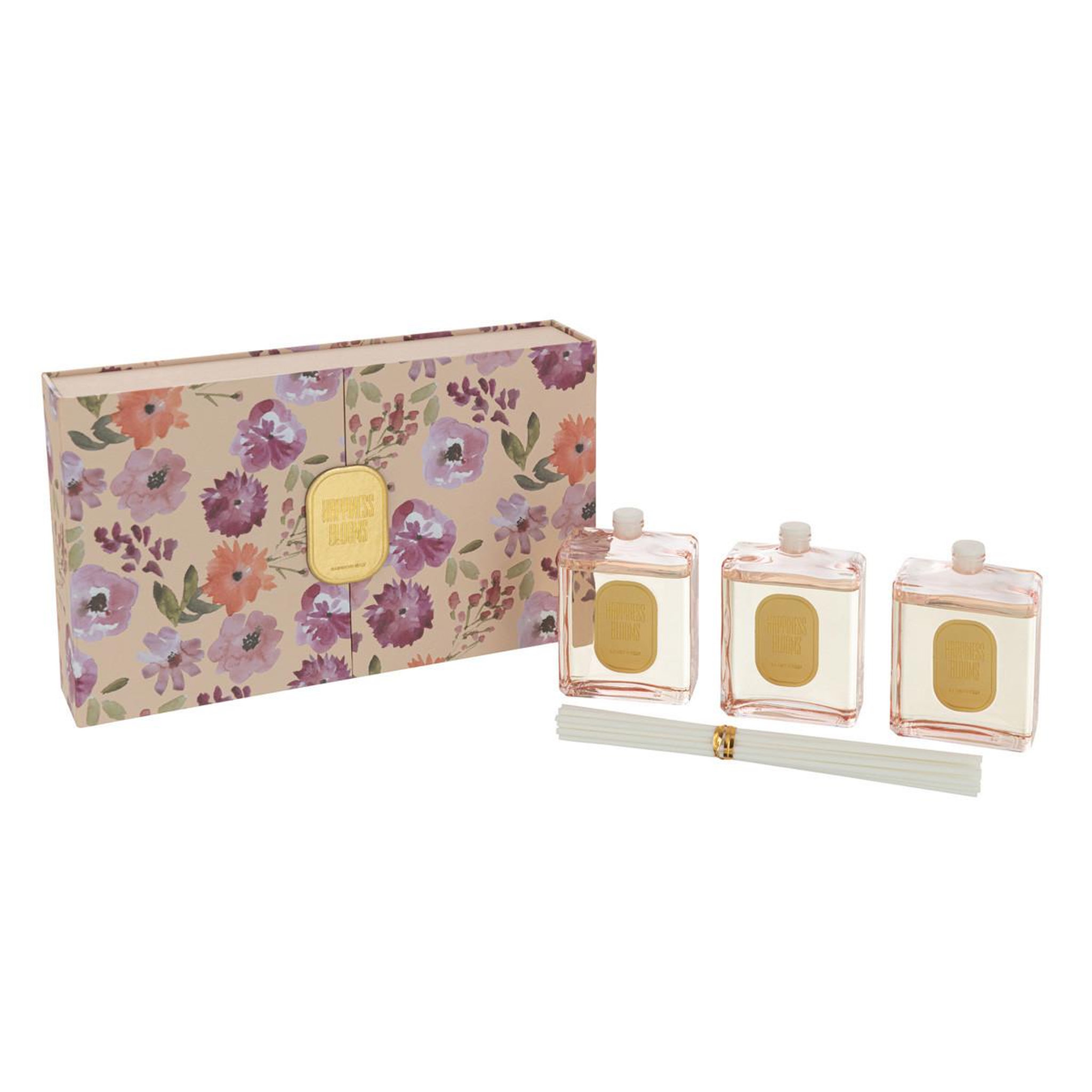 Voir la diapositive 1 : J-LINE Coffret 3 Diffuseurs de Parfum  Happiness Blooms  22cm Rainbow Reef