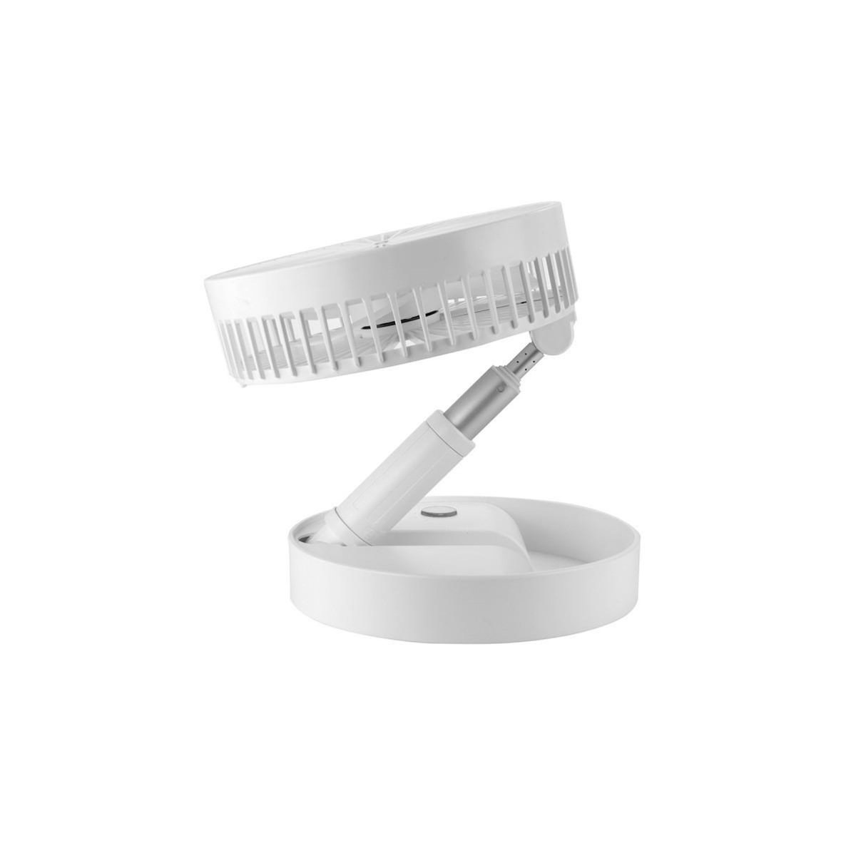 Jocca Ventilateur à Batterie Sans fil Silencieux USB BLANC Pliable & Pied Télescopique Télécommande Autonomie 24h Jocca