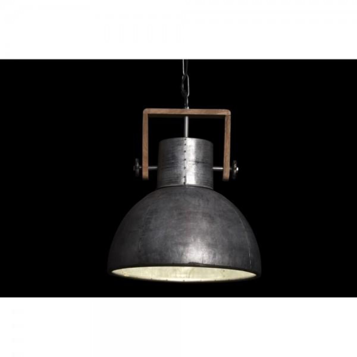 MARKET24 Suspension DKD Home Decor Marron Argenté Métal Bois de manguier 50 W 40 x 40 x 50 cm