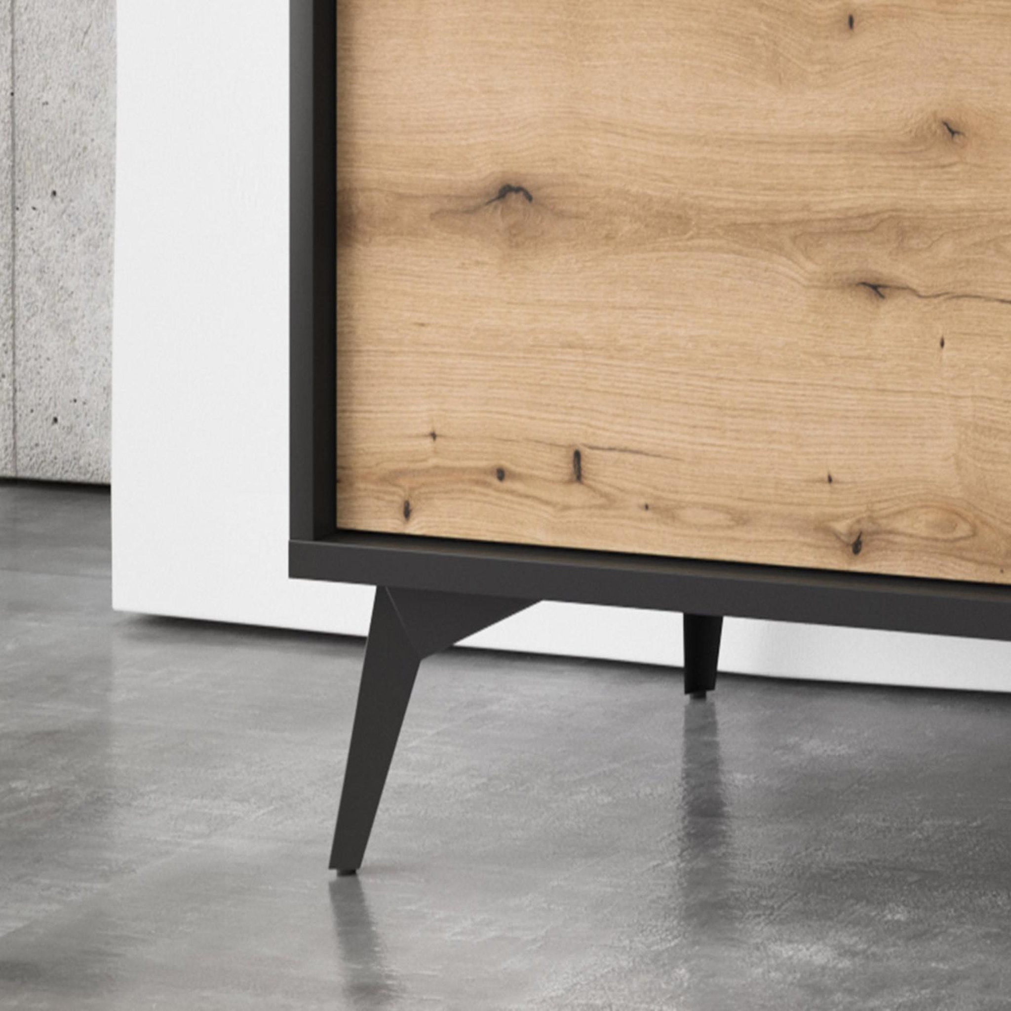 Voir la diapositive 2 : BEST MOBILIER Peter - meuble tv - effet bois et noir - 154 cm - style industriel
