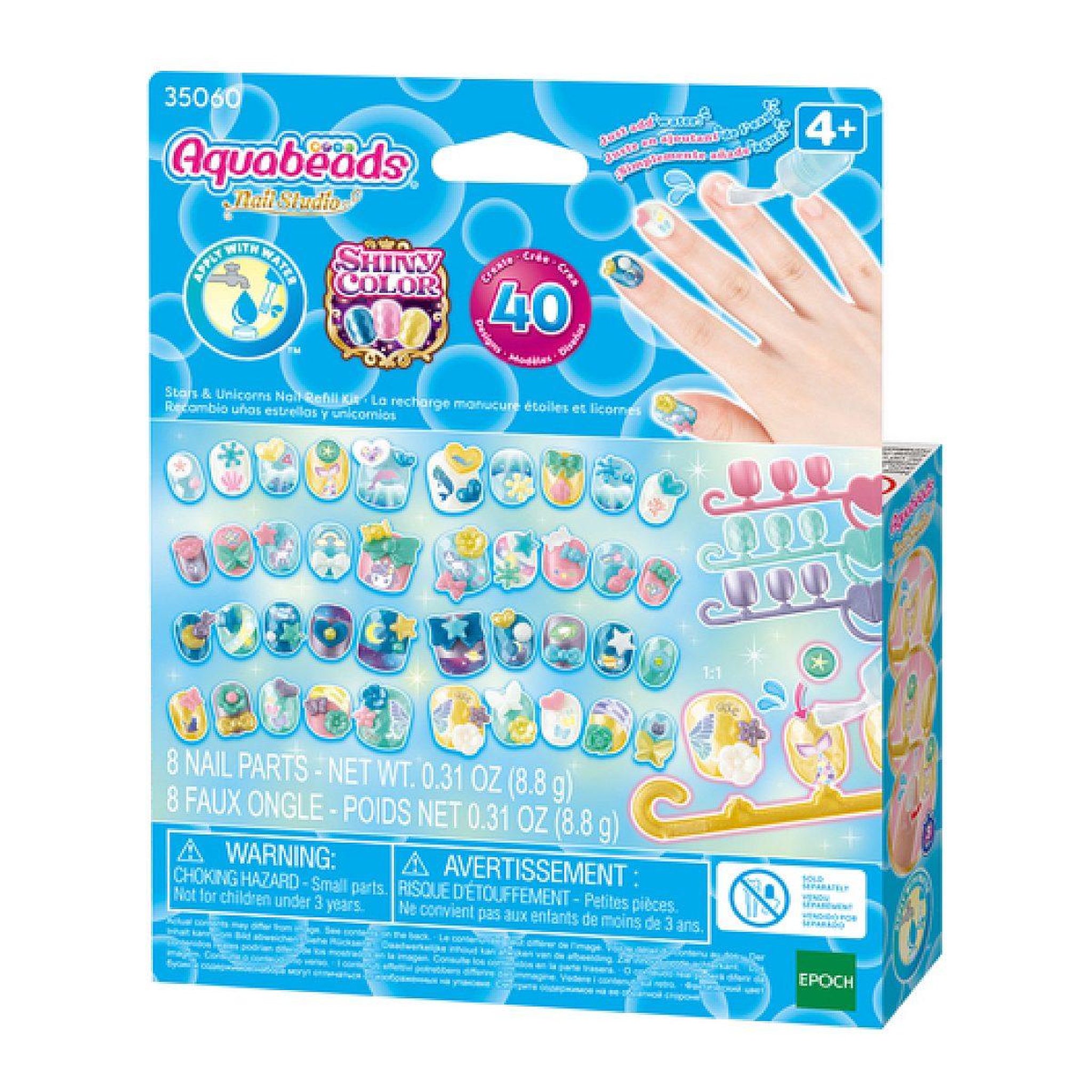 Voir la diapositive 2 : Aquabeads 35060  la recharge manucure étoiles et licornes