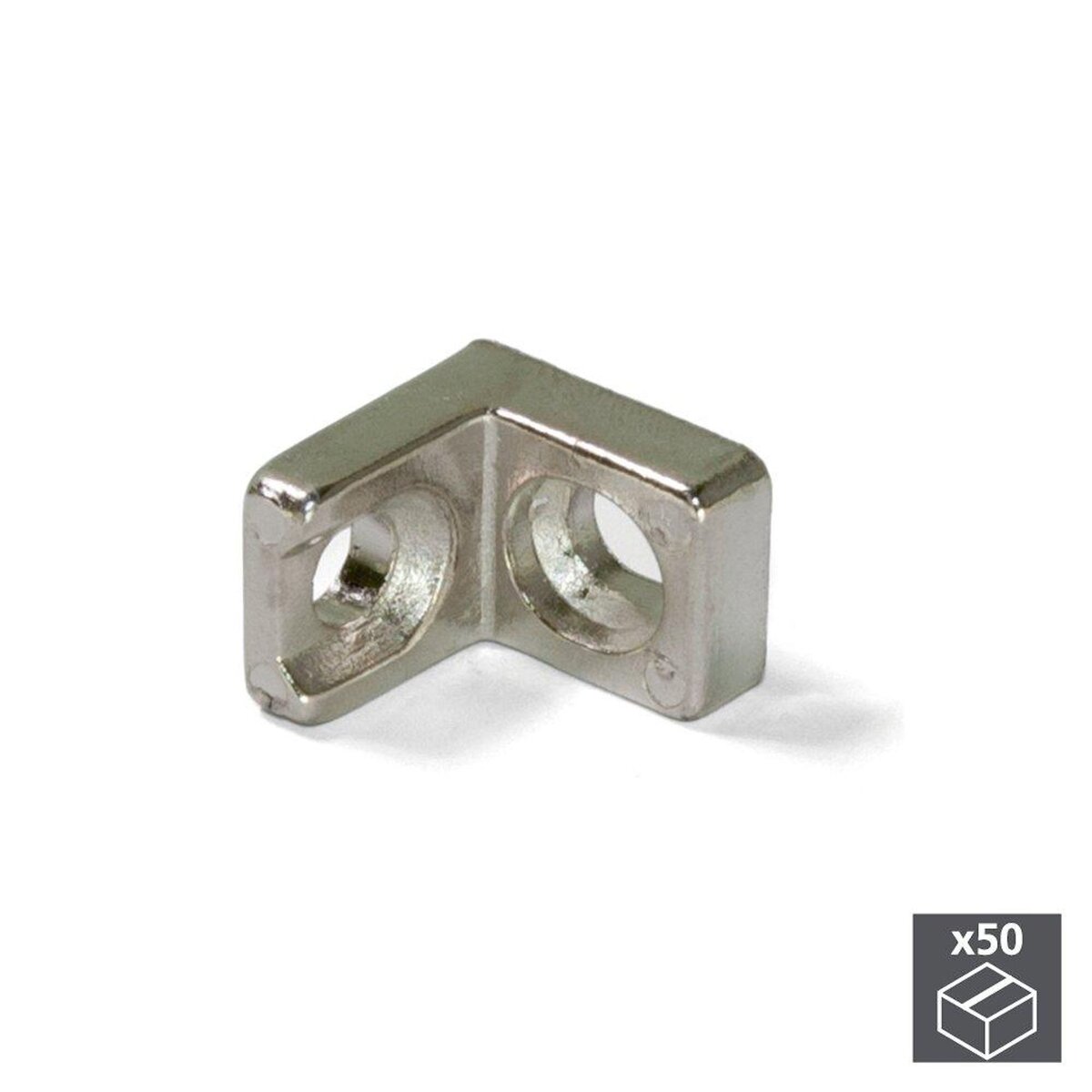 EMUCA SRL Lots de 50 équerres d'assemblage 20,5 x 20,7 mm à 2 trous