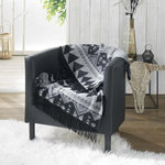 Paris Prix Plaid à Franges Jacquard  Rodeo  120x150cm Noir