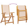 Voir la diapositive 4 : VIDAXL Chaises pliables de jardin lot de 4 bois d'acacia et textilene
