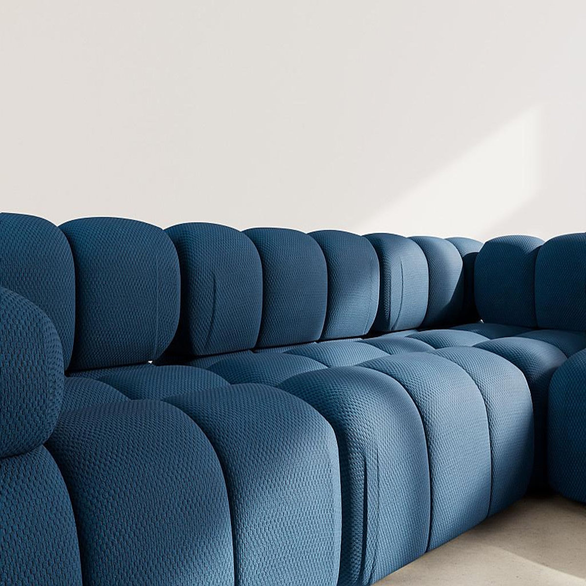 LISA DESIGN Ruby - canapé modulable d'angle droit 5 places en velours texturé