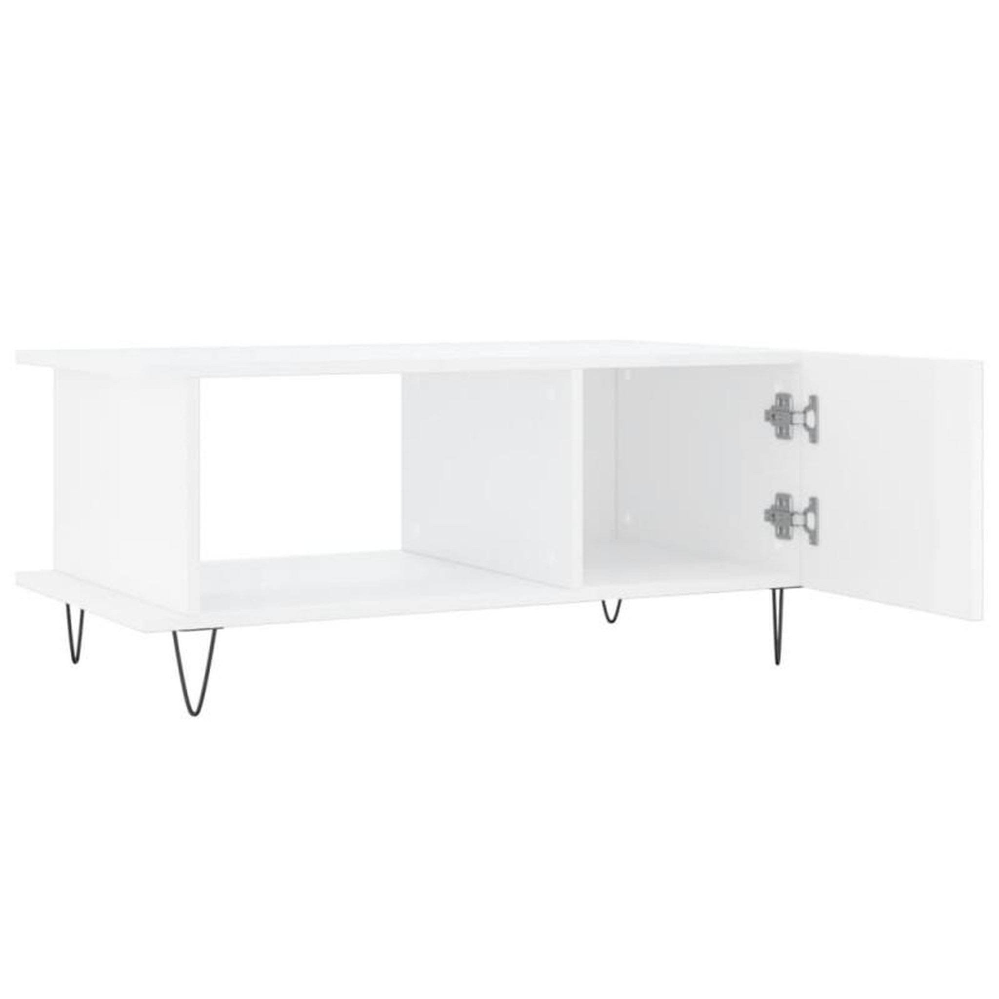 Voir la diapositive 6 : VIDAXL Table basse Blanc brillant 90x50x40 cm Bois d ingénierie