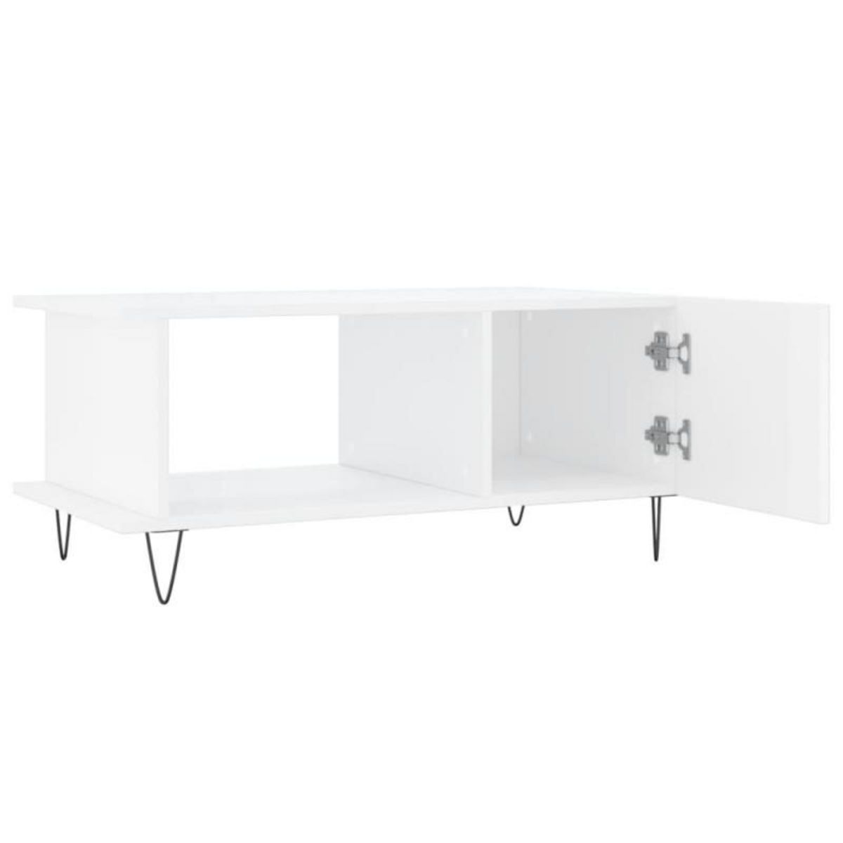 VIDAXL Table basse Blanc brillant 90x50x40 cm Bois d ingénierie
