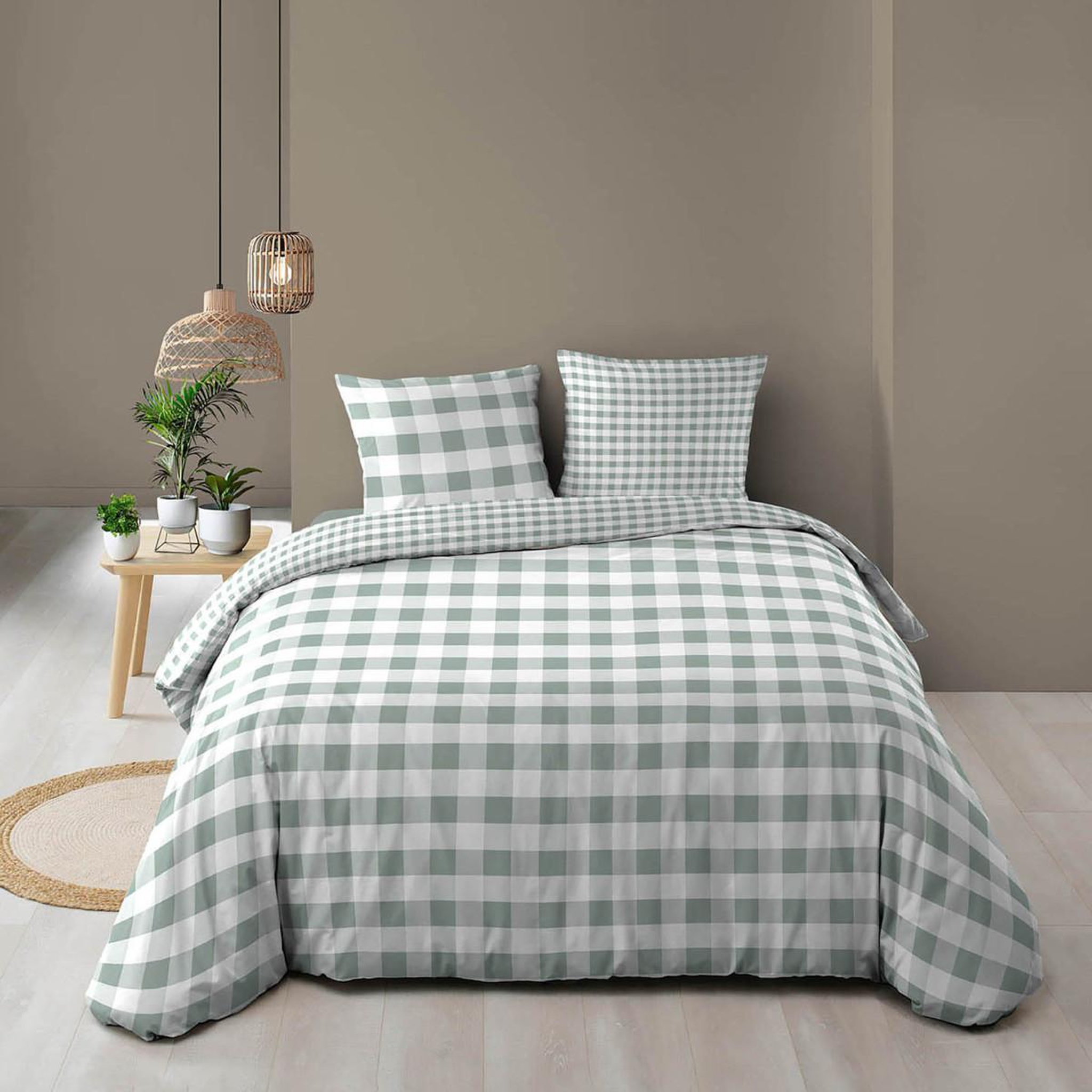 Douceur d'Intérieur Parure de lit 3 pièces  victoire  240x220cm vert sauge