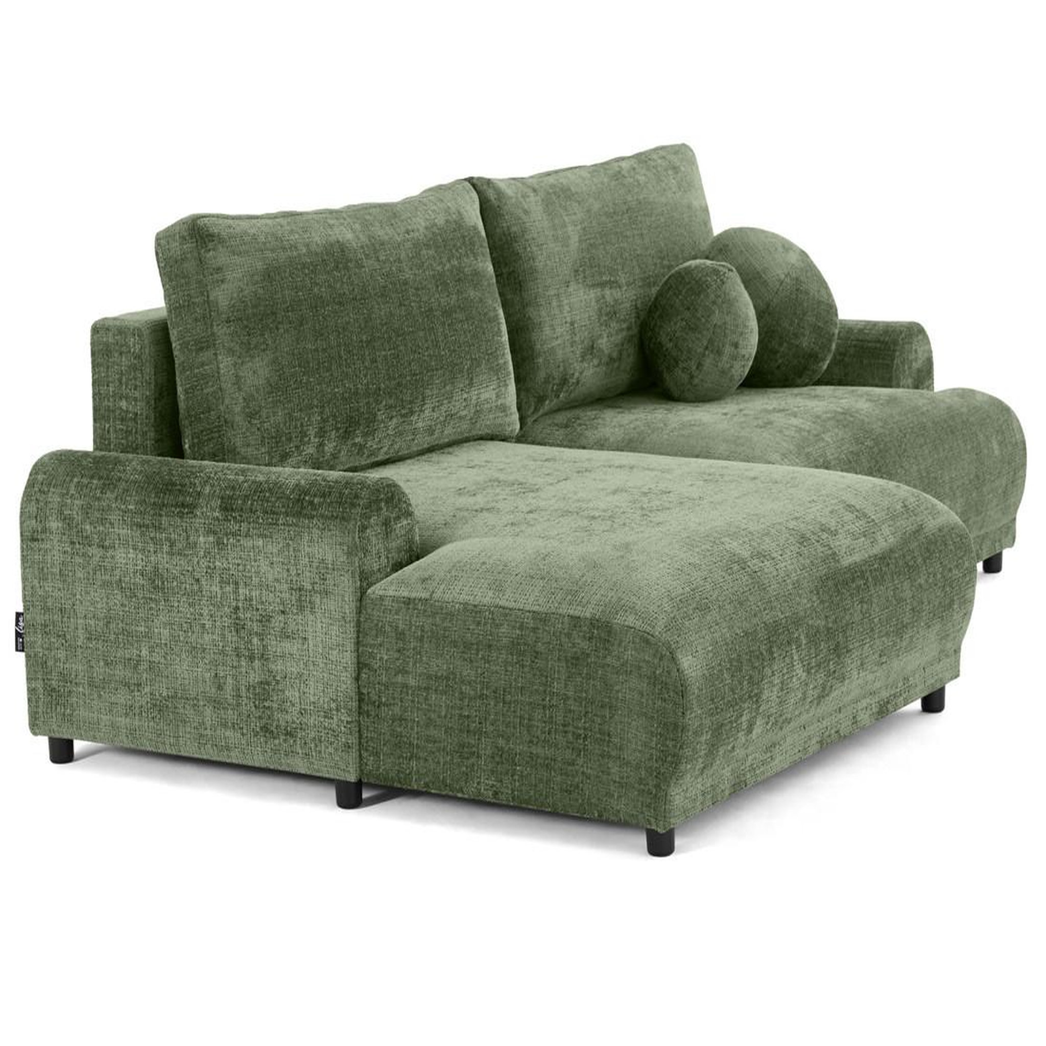 Voir la diapositive 5 : LISA DESIGN Nelly - canapé d'angle gauche 4 places convertible avec coffre en velours texturé