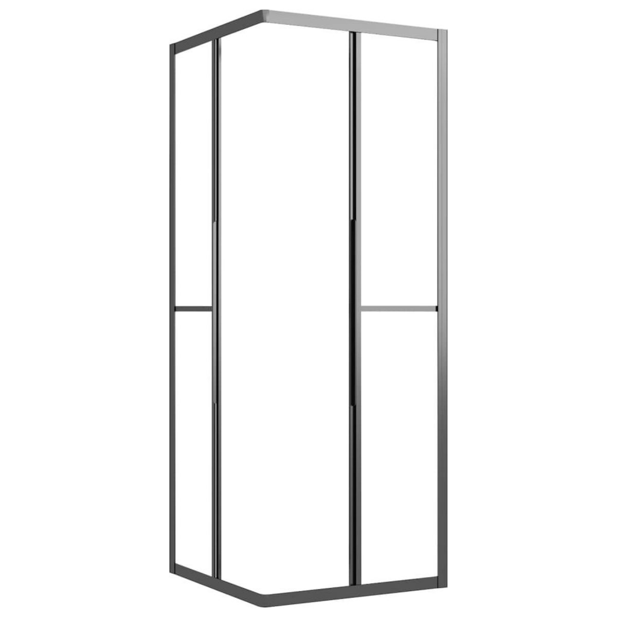 VIDAXL Cabine de douche ESG depoli 80x80x180 cm Noir