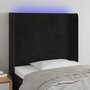 Voir la diapositive 1 : VIDAXL Tete de lit a LED Noir 83x16x118/128 cm Velours