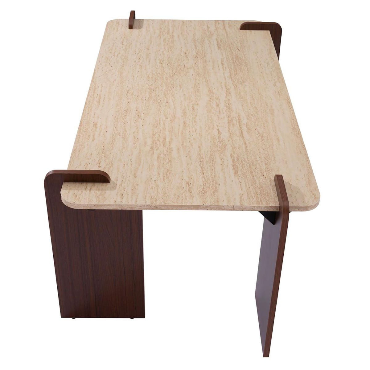 Paris Prix Table Basse Effet Travertin  Misty  120cm Beige & Marron