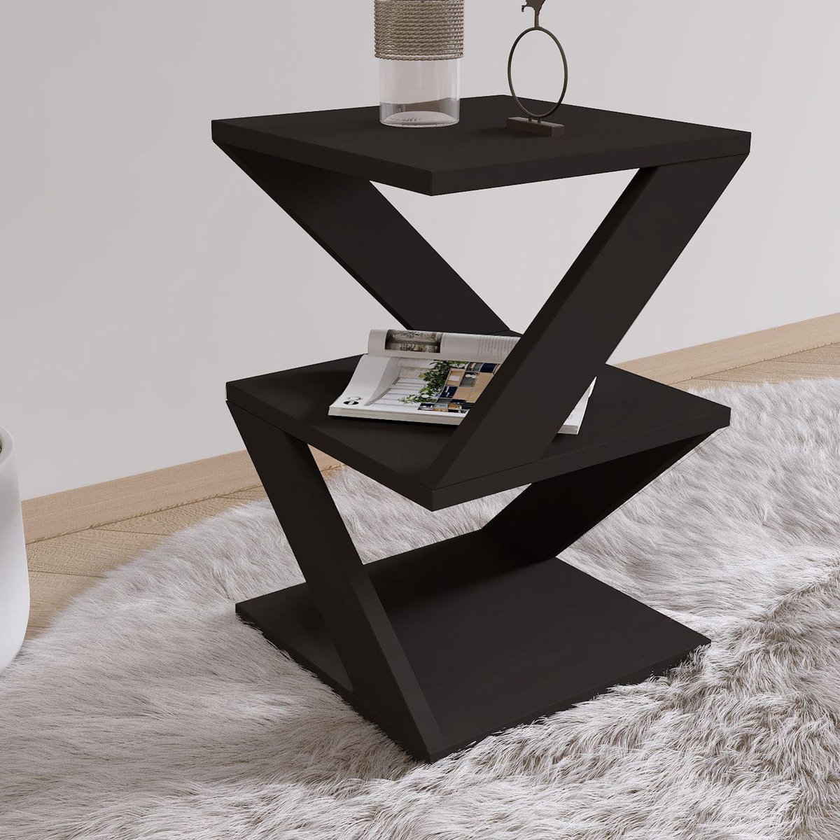 Habitat et Jardin Table d'appoint en bois  Albeni  - 29 x 29 x 54 cm - Noir
