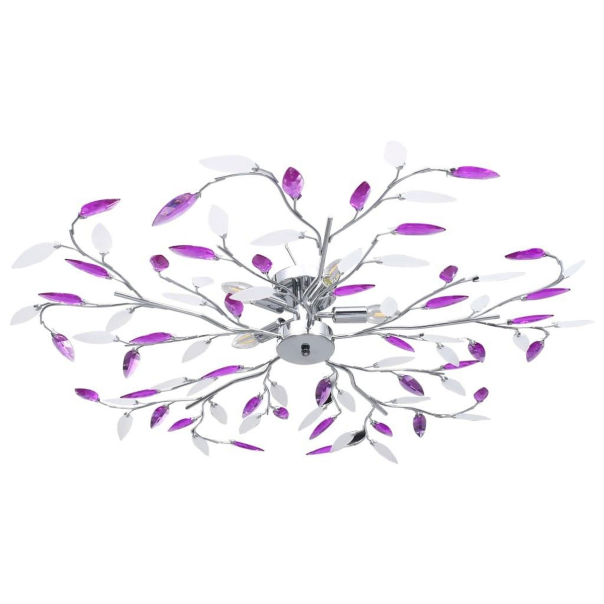 VIDAXL Plafonnier a bras feuille en cristal acrylique 5 ampoules E14