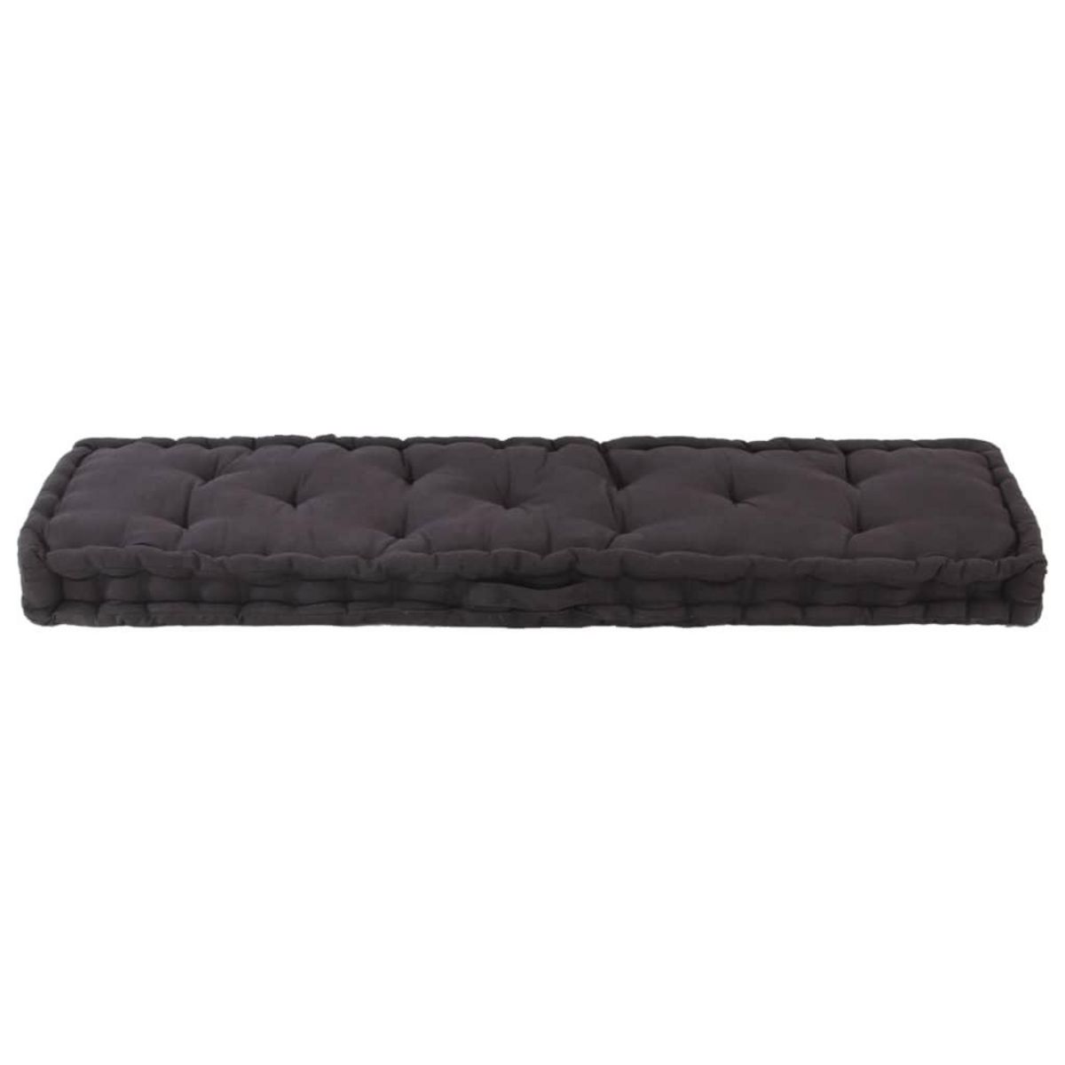 VIDAXL Coussin de plancher de palette Coton 120x40x7 cm Noir