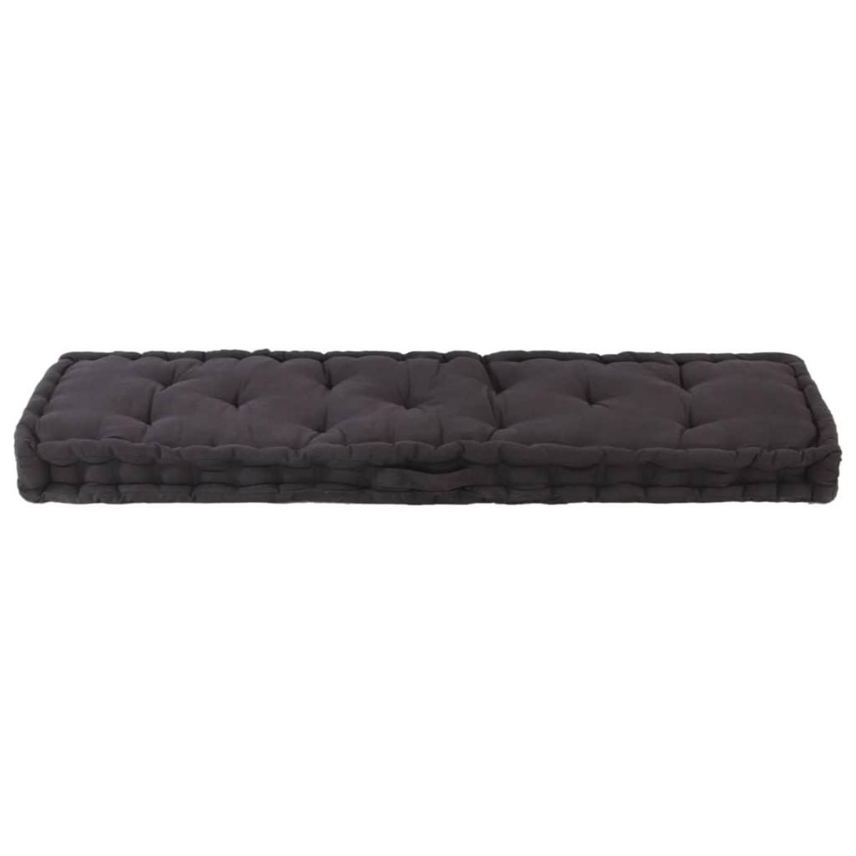 VIDAXL Coussin de plancher de palette Coton 120x40x7 cm Noir